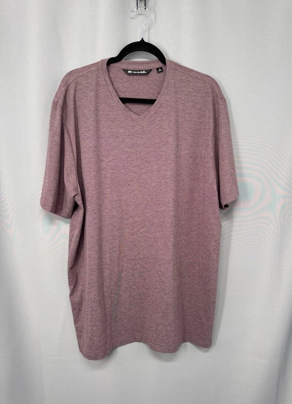 Travis Matthew Shirt Mens 2XL Purple V-Neck Performance Stretch Golf Peru